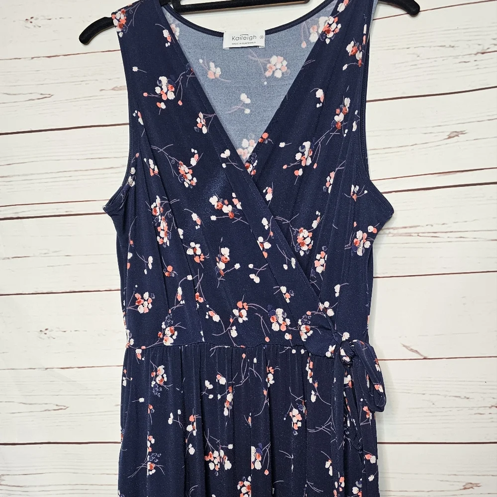 Kaileigh Floral Faux Wrap Wide Leg Jumpsuit - Picture 4 of 16